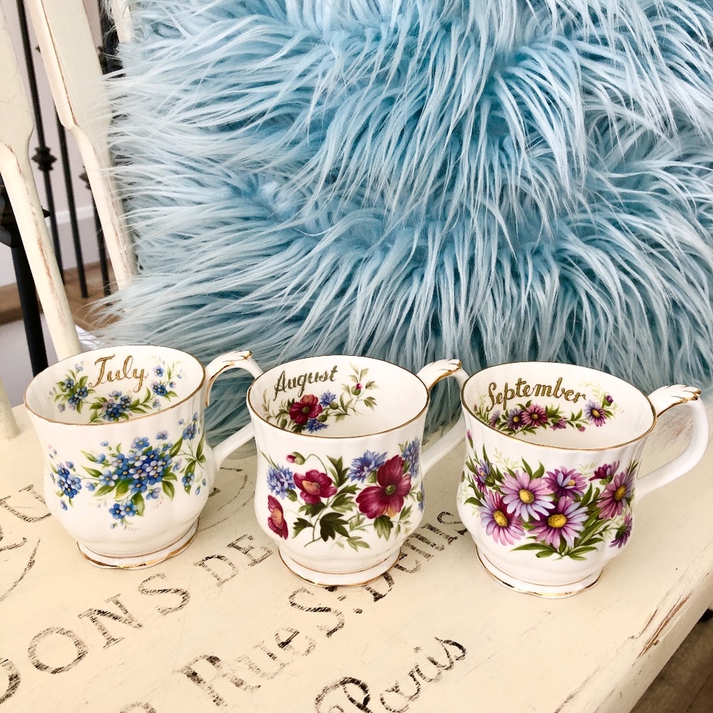 Royal Albert, Bone China, Flower Of The Month Series, China Teacup, Set Of 12 - Picture 5 of 15